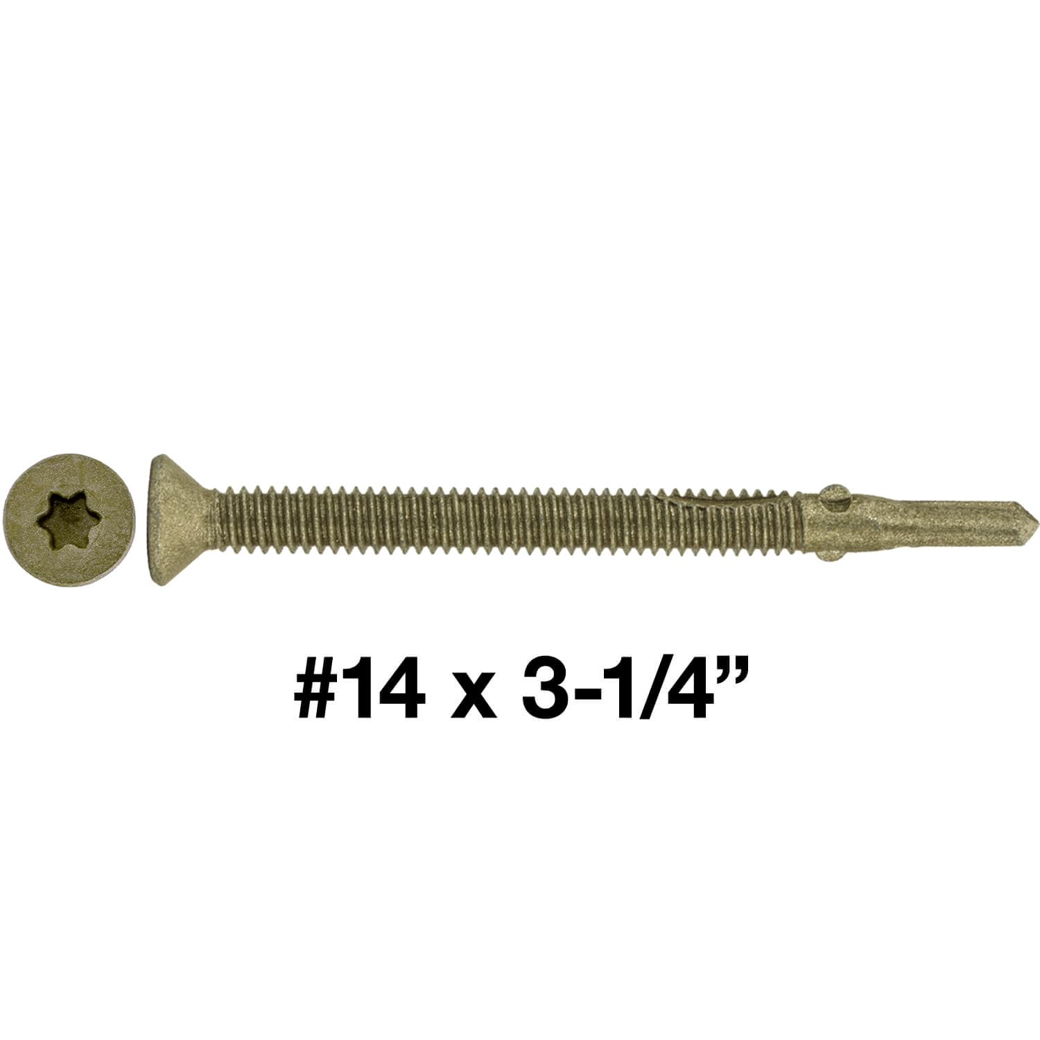 14x3-1/4 Reamer Tek Torx/Star Head Self-Drilling Wood to Metal Screws - for Flatbeds, Trailers - T-30 Torx Screw Head 5 Pound CASE 1,350 Screws