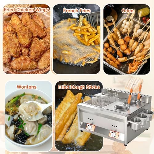 Commercial Twin-Basket Gas Fryer - Stainless Steel LPG Deep Fryer for Restaurants - Perfect for Fries, Donuts, and Fish - High Capacity Double Frying System