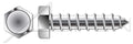 (75 pcs) #10 X 2, Self-Tapping Sheet Metal Screws, Type A, Indented Hex Head, Stainless Steel
