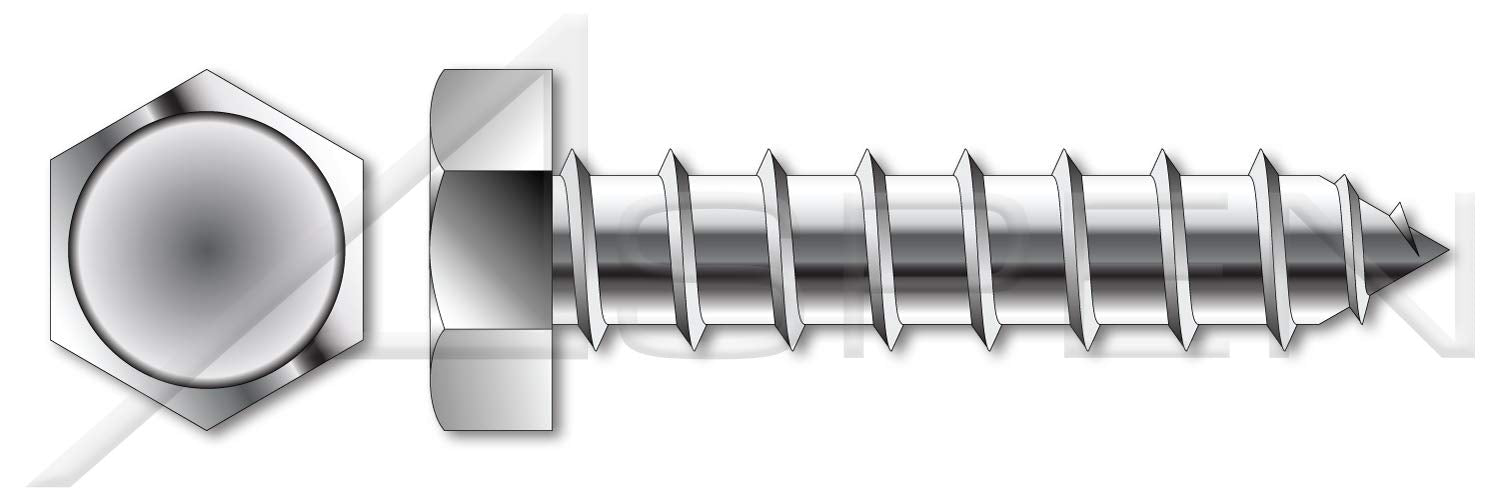 (75 pcs) #10 X 2, Self-Tapping Sheet Metal Screws, Type A, Indented Hex Head, Stainless Steel