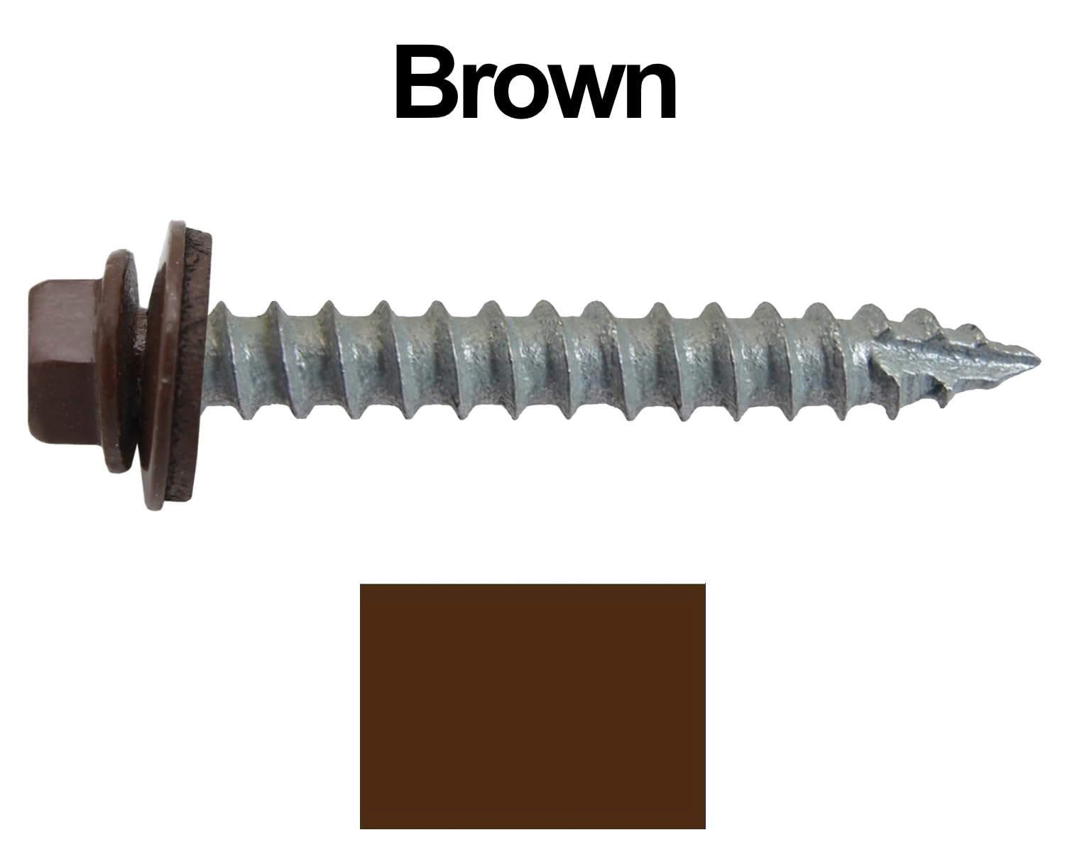 14x2 Metal Roofing Screws (Brown) (14X2 MRS CASE)