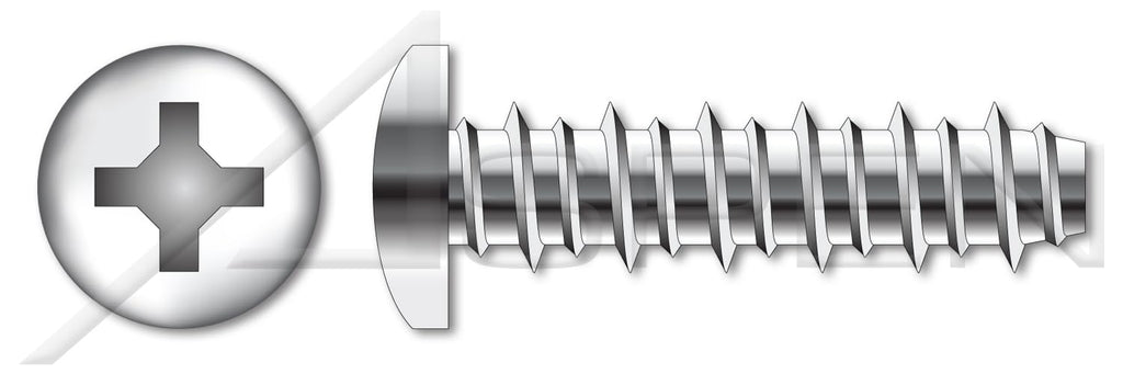 (750 pcs) #10 X 2, Hi-Lo Self-Tapping Sheet Metal Screws, Pan Phillips Drive, Full Thread, Stainless Steel