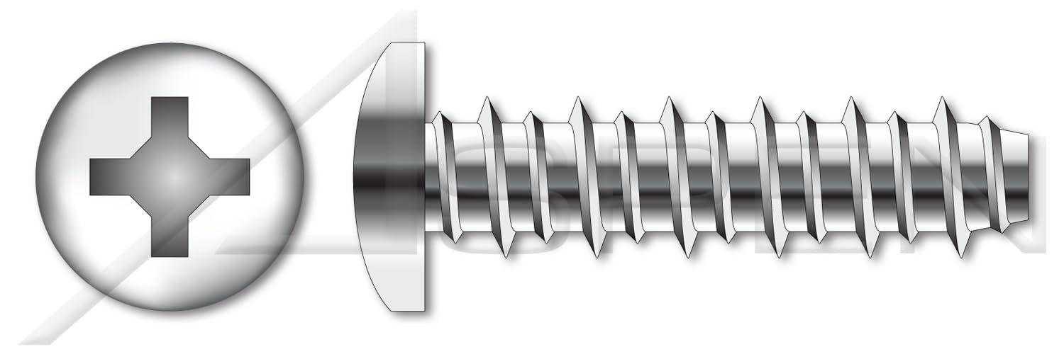 (750 pcs) #10 X 2, Hi-Lo Self-Tapping Sheet Metal Screws, Pan Phillips Drive, Full Thread, Stainless Steel