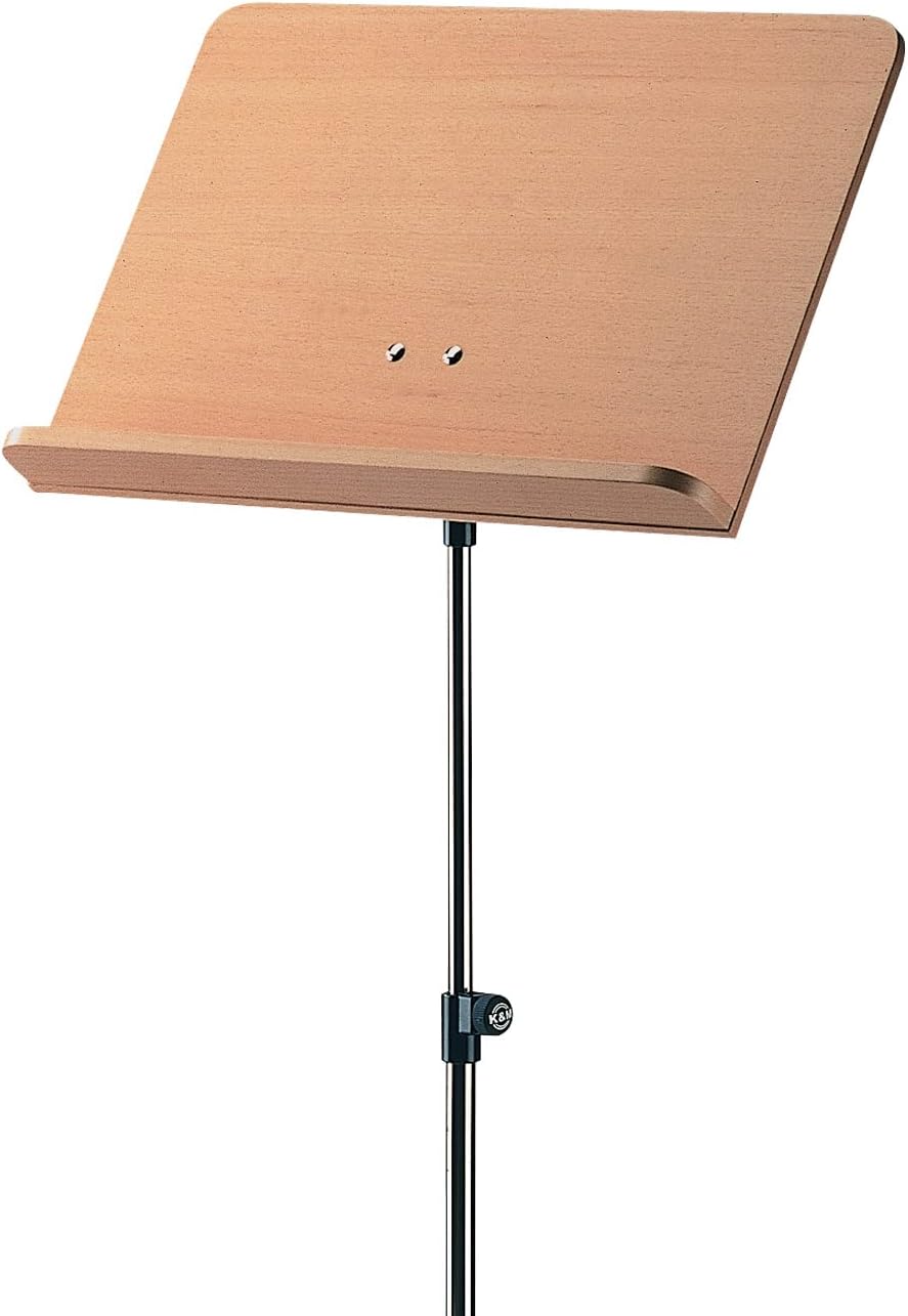 Konig & Meyer 11819-500-01 680mm to 1210mm Adjustable Orchestra Music Stand with Beech Wooden Desk - Nickel