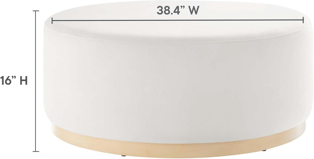Modway Large 38' Round Performance Velvet Upholstered Upholstered Ottoman