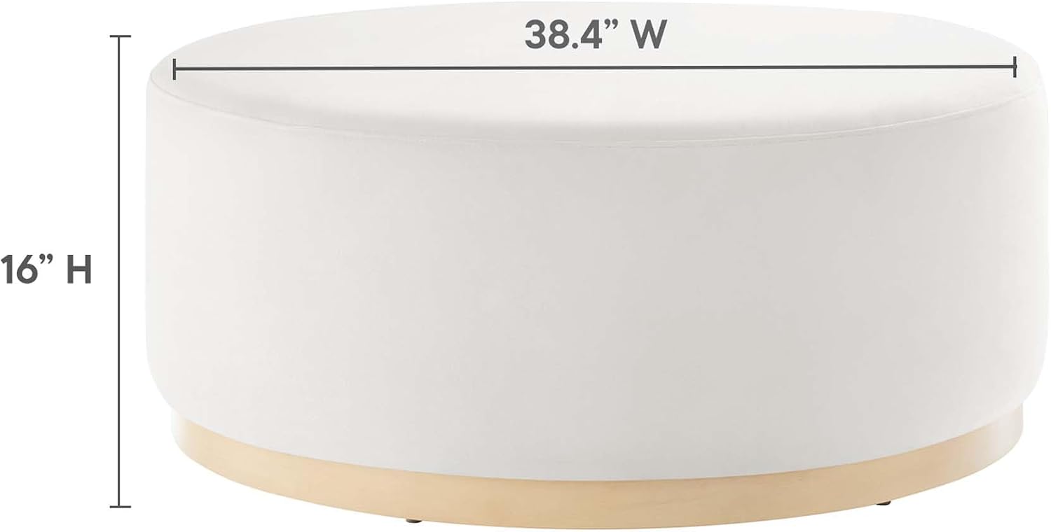 Modway Large 38' Round Performance Velvet Upholstered Upholstered Ottoman