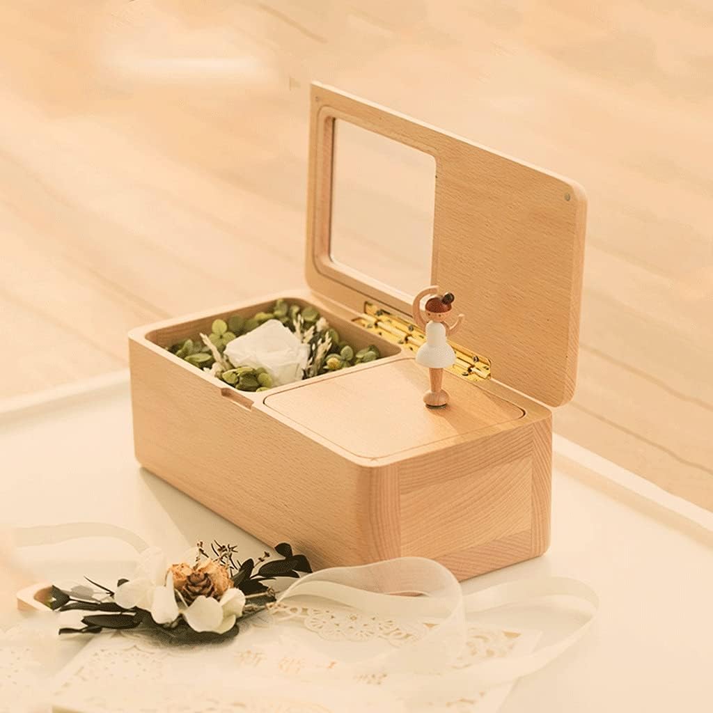 Music Box Eternal Flower Musical Box Rotating Music Boxs Dancing Princess Ballet Wooden Girl Birthday Valentine's Day Gift (Size : A)