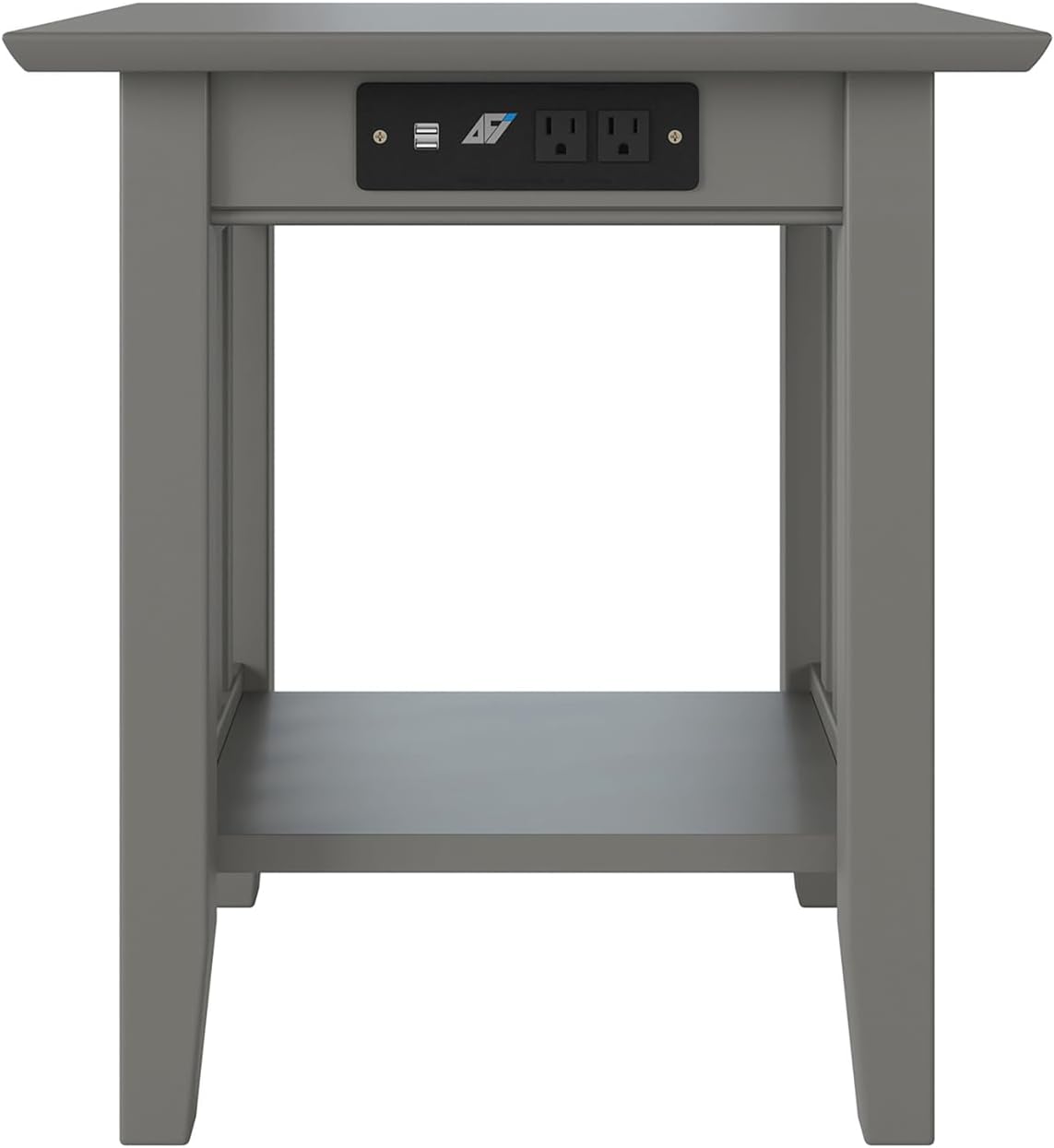 AFI, Mission End Table with Charging Station, Grey