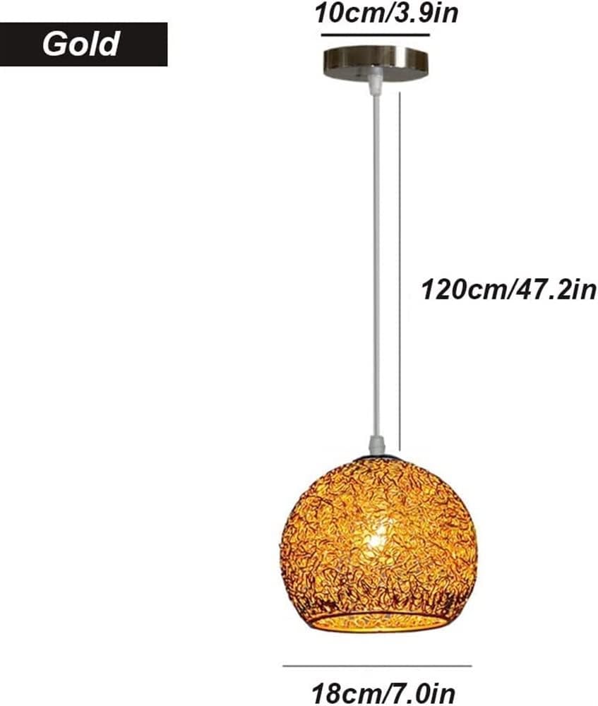 Chandelier Light for Living Room LED Chandelier Aluminum Wire Globe Lampshade Fixture Nordic Decor Hanging Light for Kitchen Island Dining Room Living Room Hallway (Gold)