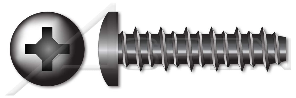 (5000 pcs) #12-16 X 3/4', Hi-Lo Self-Tapping Sheet Metal Screws, Pan Phillips Drive, Full Thread, Steel, Black Zinc