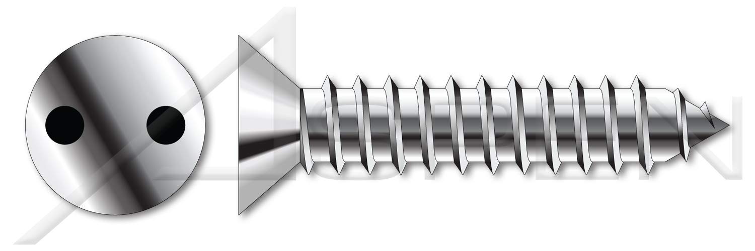 (100 pcs) #10 X 2, Self-Tapping Sheet Metal Screws, Flat Countersunk Head Tamper-Resistant Drilled Spanner Drive, Stainless Steel, Includes Driver Bit