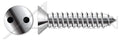 (1000 pcs) #10 X 2, Self-Tapping Sheet Metal Screws, Flat Countersunk Head Tamper-Resistant Drilled Spanner Drive, Stainless Steel, Includes Driver Bit