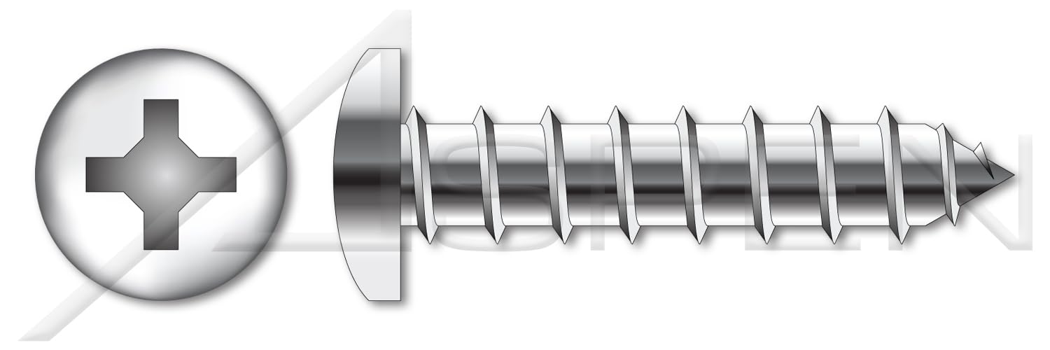(1000 pcs) #10 X 2, Self-Tapping Sheet Metal Screws, Type A, Pan Phillips Drive, Stainless Steel