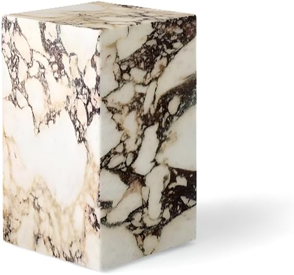 LITFAD Modern Style Coffee Table Marble Stone Side Table Rectangular Living Room Desk Tea Desk for Home Furniture, 12' L x 12' W x 19.5' H
