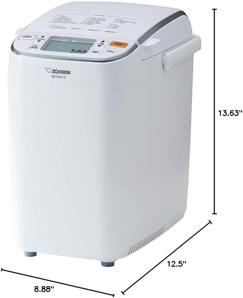Zojirushi BB-SSC10WZ Home Bakery Maestro Breadmaker, Premium White