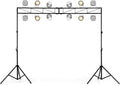 S AFSTAR Lighting Truss Stand System, Heavy Duty DJ Light Stand with 2 Folding Tripods & 12 Mounting Points, Height Adjustable Light Hanging Kit for Music Gear, Stage, Wedding & Concert