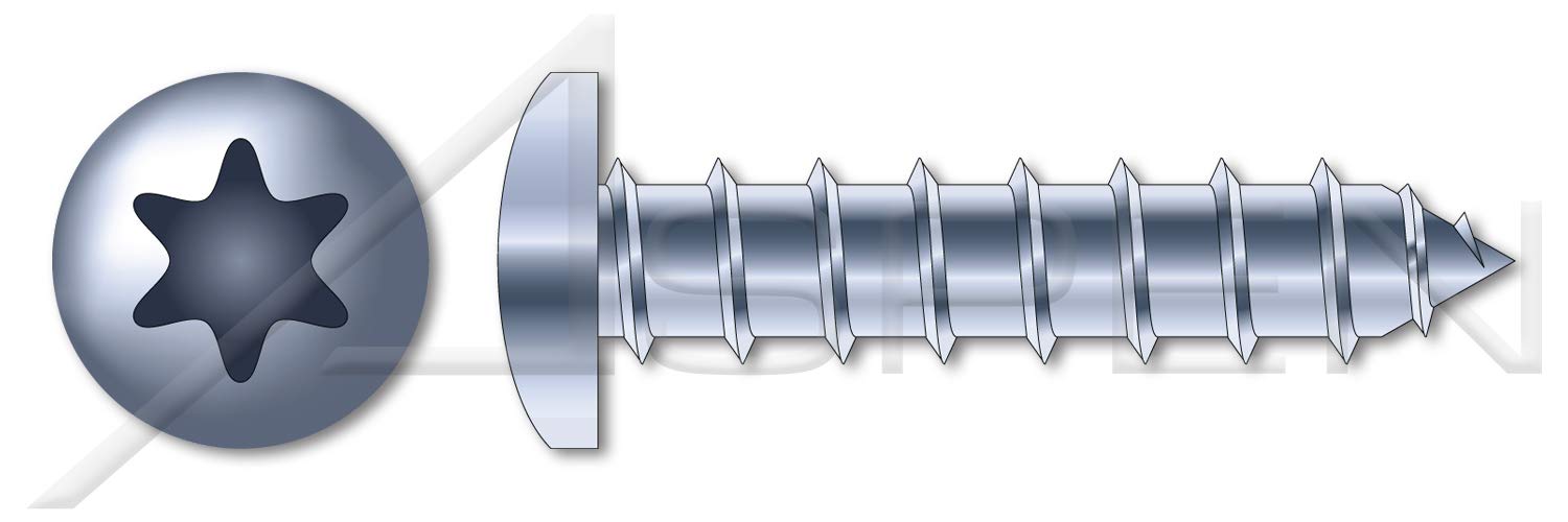 (1500 pcs) #10-12 X 2, Self-Tapping Sheet Metal Screws, Type A, Pan 6Lobe Torx(r) Drive, Steel, Zinc Plated
