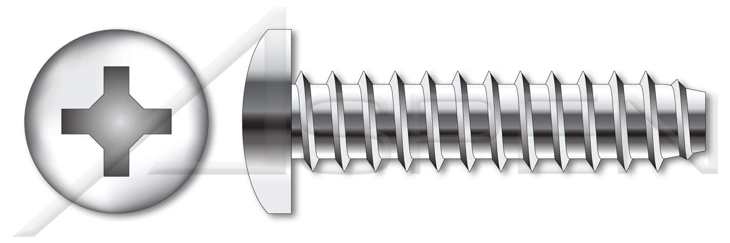 (1000 pcs) #10 X 2, Self-Tapping Sheet Metal Screws, Type B, Pan Phillips Drive, Stainless Steel