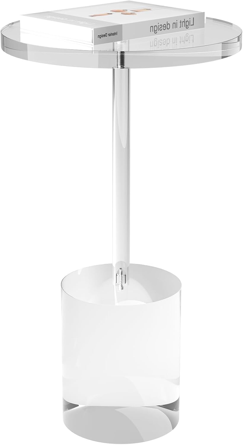 Acrylic End Table, Modern Minimalist Acrylic Side Tables, Clear Side Table for Living Room, Bedroom, Office, Drink Table (12' D x 12' W x 21' H, Transparent)