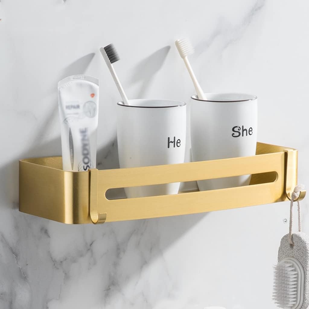 LSLYTQ Brushed Gold Towel Rack Towel Bar Hanger, Bath Towel Ring Robe Hook, Nordic Bathroom Gold Accessories Wall Mount
