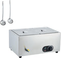Commercial Food Warmer Stainless Steel 1500W Electric Buffet Server Bain Marie, 2-Pan Catering Hot Food Station for Restaurants, Hotels, Banquets