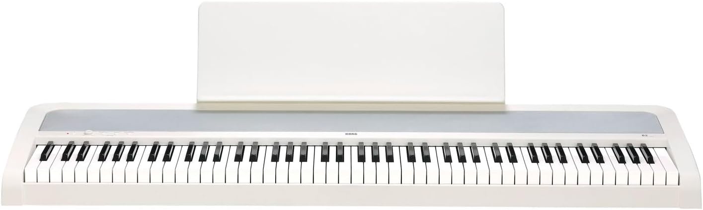 KORG B2 Portable Digital Piano with 88-Key Full Size Weighted Keyboard, Built-in Speakers, Music Stand, Sustain Pedal, and Power Supply (B2WH)