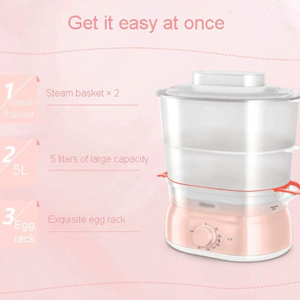 Steamer - Pink Digital Rice Cooker and Food Steamer Electric Food Heater, Food Steamer for Office and Home