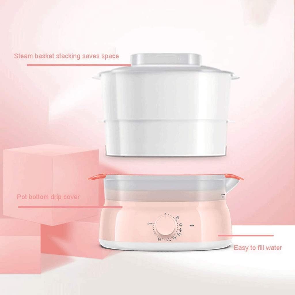 Steamer - Pink Digital Rice Cooker and Food Steamer Electric Food Heater, Food Steamer for Office and Home