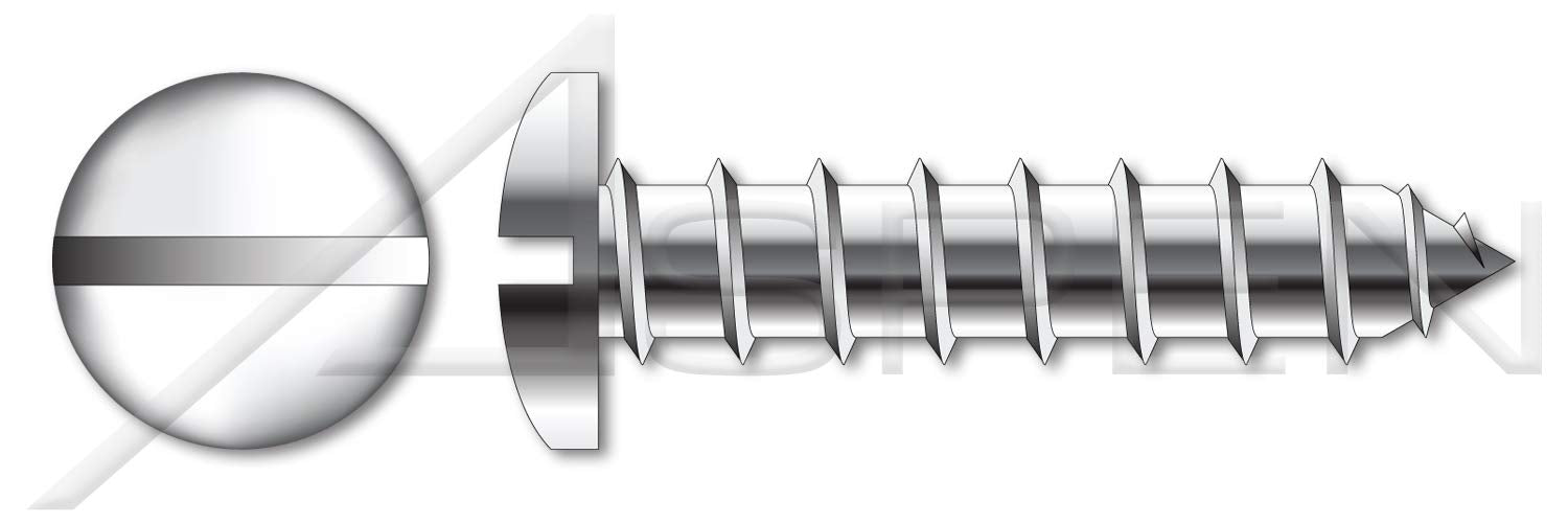 (1000 pcs) #10 X 2, Self-Tapping Sheet Metal Screws, Type A, Pan Slot Drive, Stainless Steel