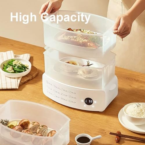 Electric Food Steamer - Multifunctional Cooking Appliance with Timer, Touch Screen, 24H Preset & Anti-Dry Burn Protection for Healthy Meals