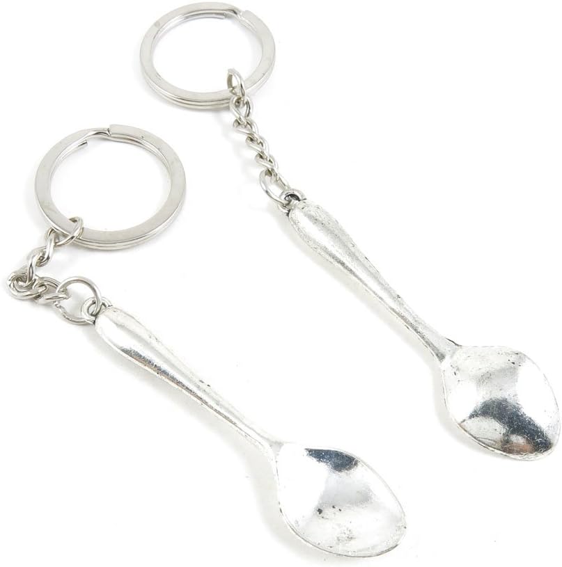 Price per 100 Pieces Key Tag Chain Ring Keyring Keychain H5MB5 Spoon Tablespoon