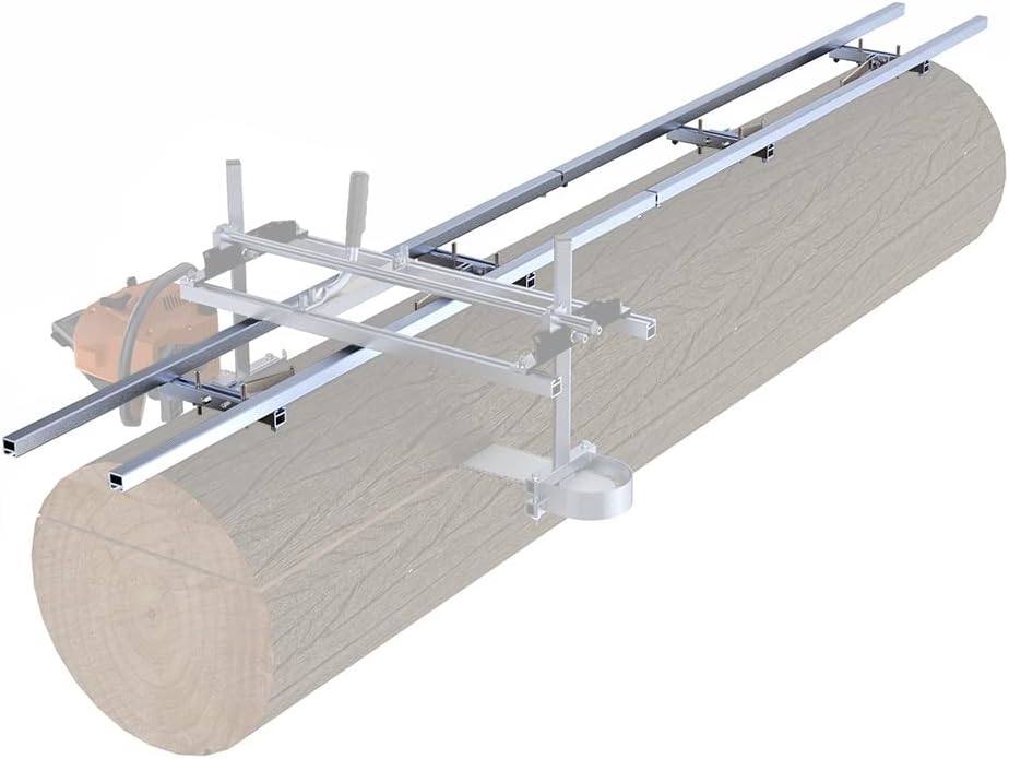 Granberg Chainsaw Mill Guide 10 Ft - EZ Rail System G1010 - Portable Linear Sawmill Kit - Log Cutting Attachment Tool - Aluminum Milling Rail - Wood Accessories Parts Case Tools - Logging Rod Bearings