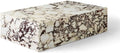 LITFAD Modern Style Coffee Table Marble Stone Side Table Rectangular Living Room Table Tea Table for Home Furniture, 39.5' L x 23.5' W x 12' H