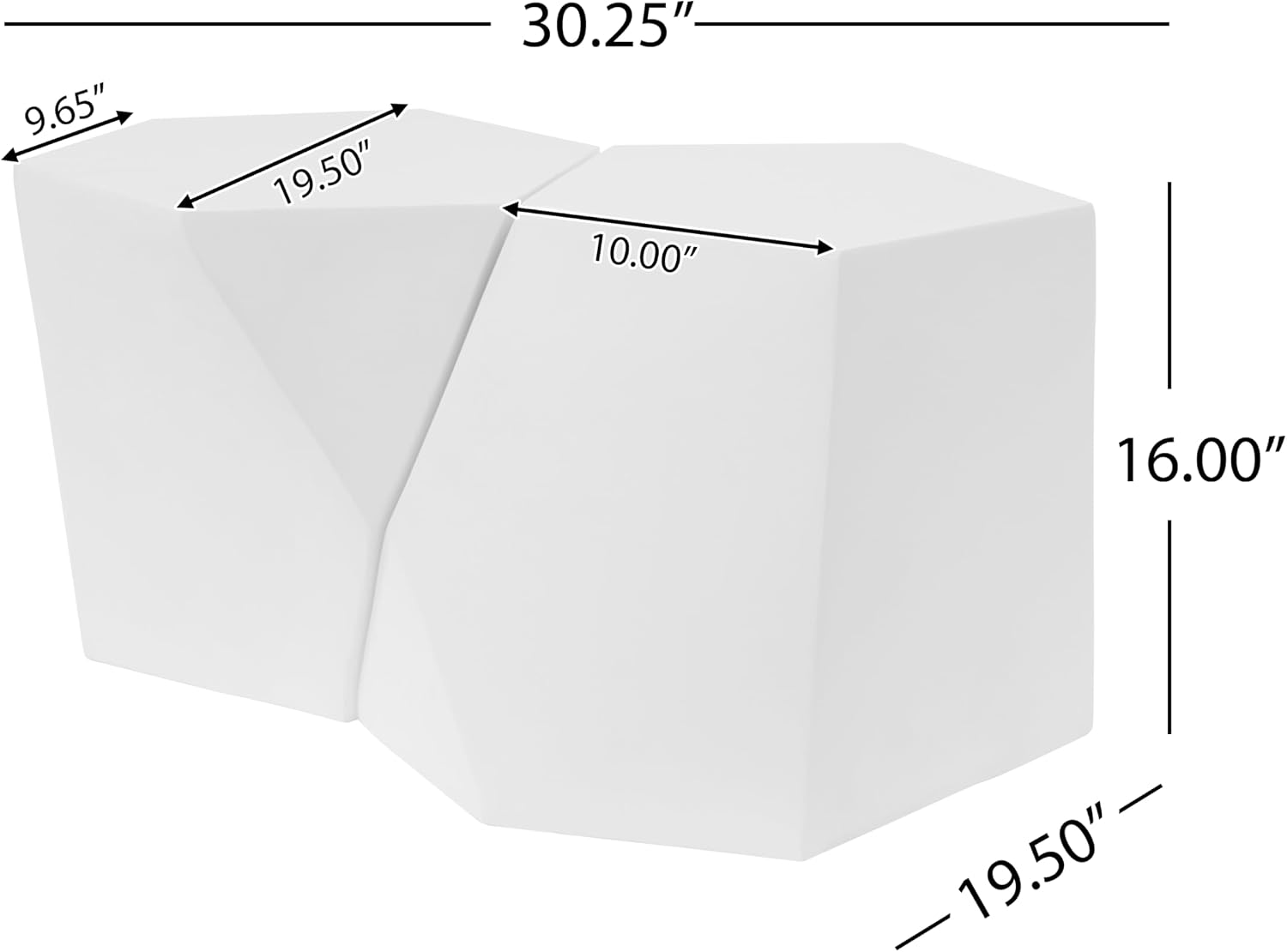 WILLIAMSPACE 30.25' White Nesting Coffee Table Set of 2, Modern Irregular Center Tables for Living Room, Magnesium Oxide Accent Side Table for Indoor & Outdoor, No Need Assembly (White)