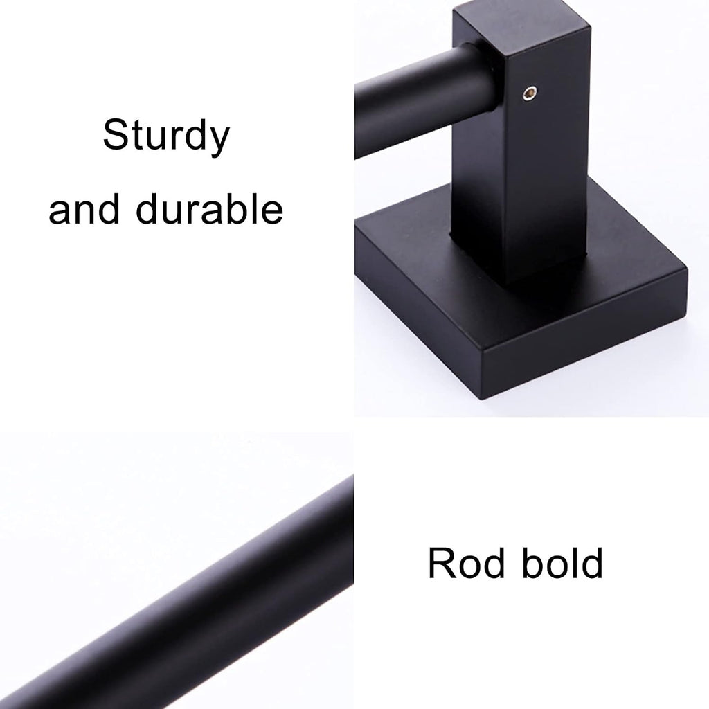 Towel Ring, Towel Rail for Bathroom, Bath Single Towel Rail,Square Aluminum Towel Bar Rail,Wall Mounted Towel Rod for Bathroom or Kitchen,Black 30cm-100cm/40cm (Size : 100cm)