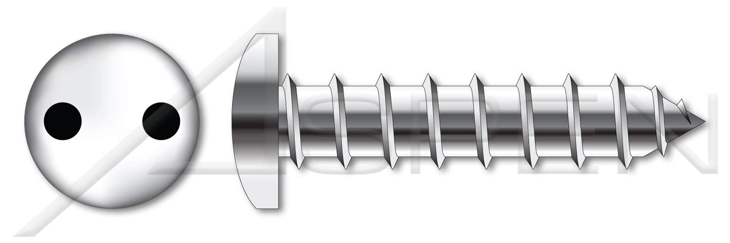 (200 pcs) #10 X 2, Self-Tapping Sheet Metal Screws, Pan Head Tamper-Resistant Drilled Spanner Drive, Type A, Stainless Steel