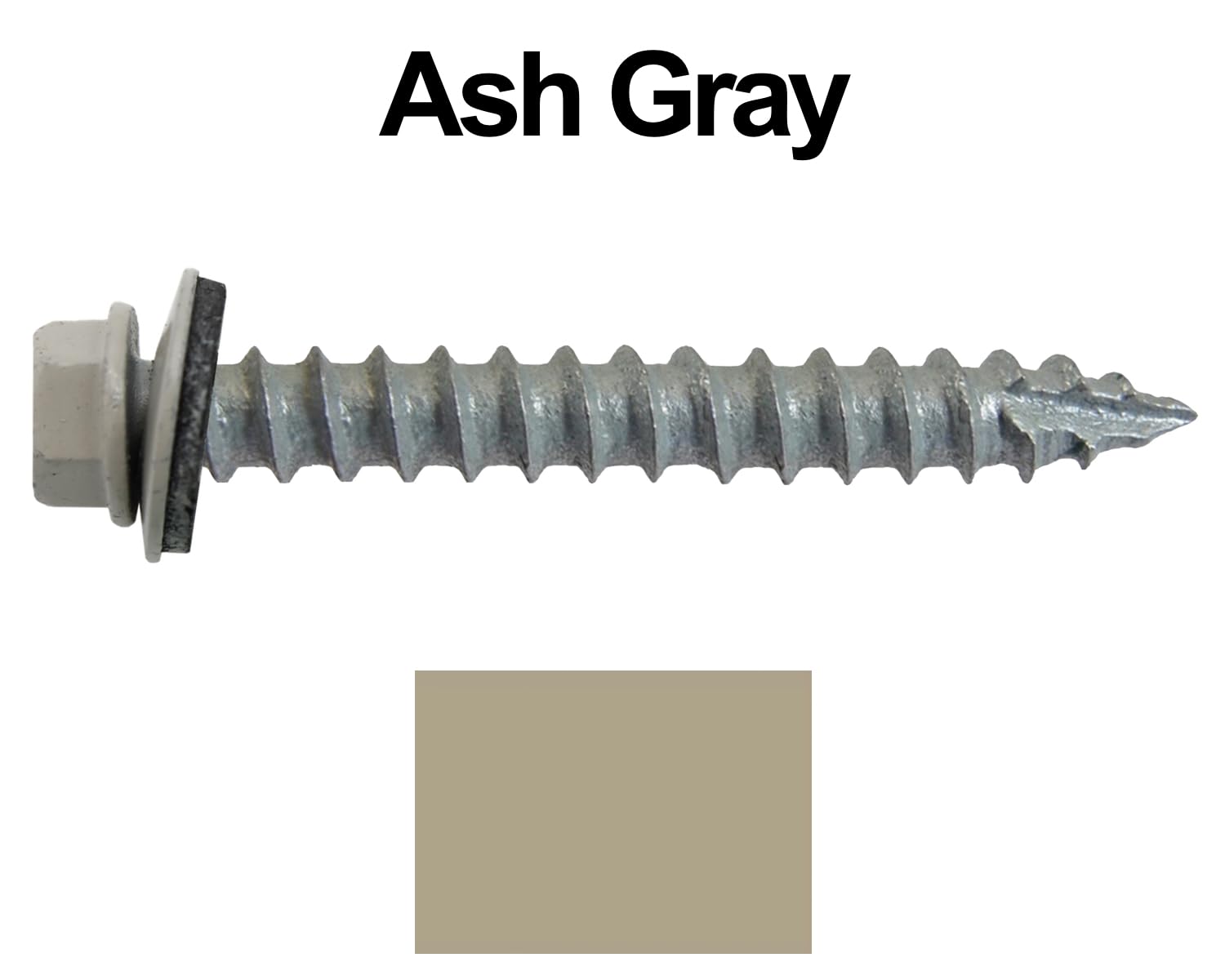 14x2 Metal Roofing Screws (ASH Gray) (14X2 MRS CASE) 1,000 Count