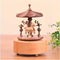 Music Box Wooden Musical Box Merry-go-Round Music Boxs Creative Suitable for Couples Children Friends Holiday (Color : Brown)