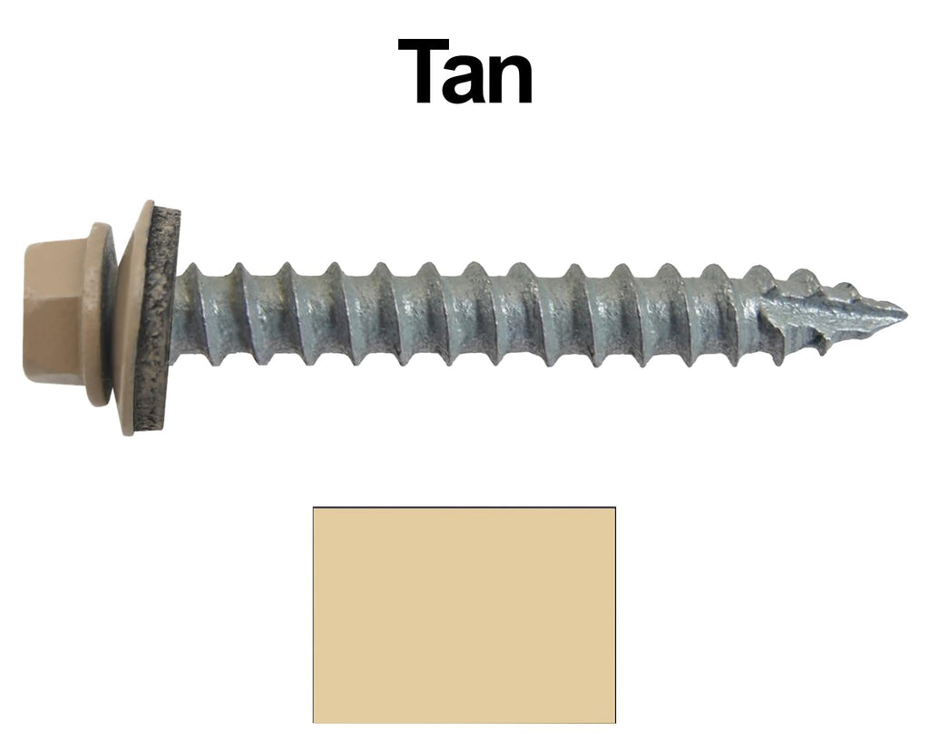 14x2 Metal Roofing Screws (TAN) (14X2 MRS CASE)