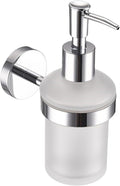 304 Stainless Steel Chrome Plated Wall-Mounted Towel Stick Toilet Bathroom Bathroom Robe Soap Dishwasher Hands Bathroom Set(Soap Dispenser)