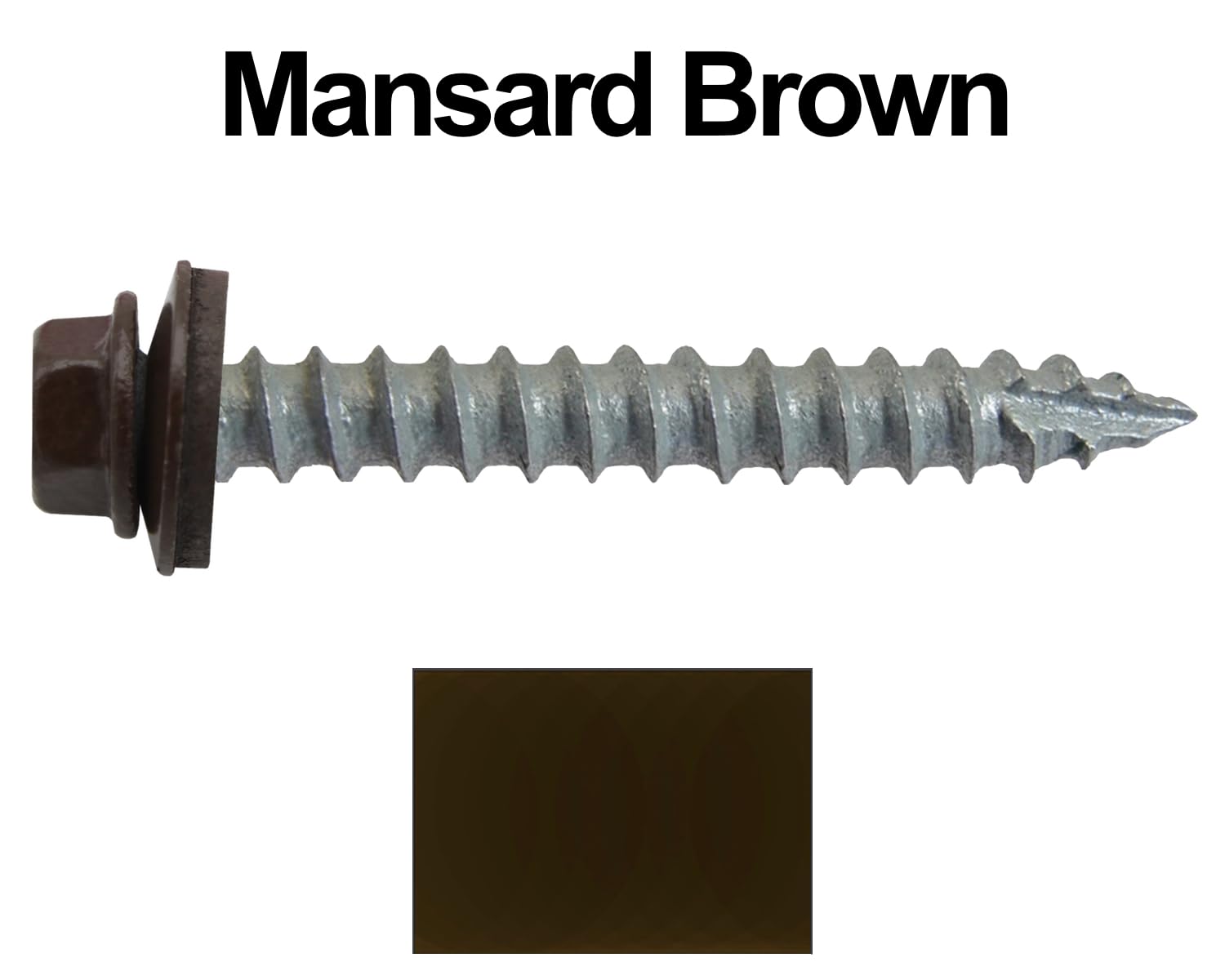 14x2 Metal Roofing Screws (Mansard Brown) (14X2 MRS CASE)