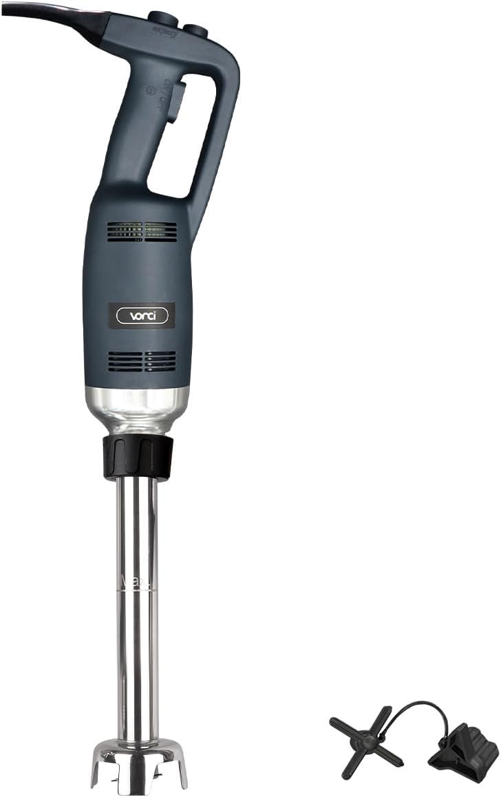 VONCI 500W Commercial Immersion Blender, 12' SUS 304 Removable Shaft, Heavy Duty Power Hand Mixer with Variable Speed 6000-20000RPM, Professional Electric Stick Blender for Restaurant Kitchen Use.