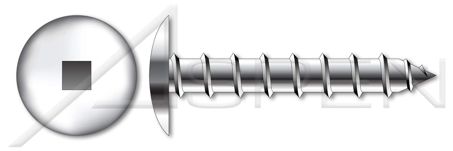(75 pcs) #10 X 2, Self-Tapping Sheet Metal Screws, Type A, Truss Square Drive, Stainless Steel