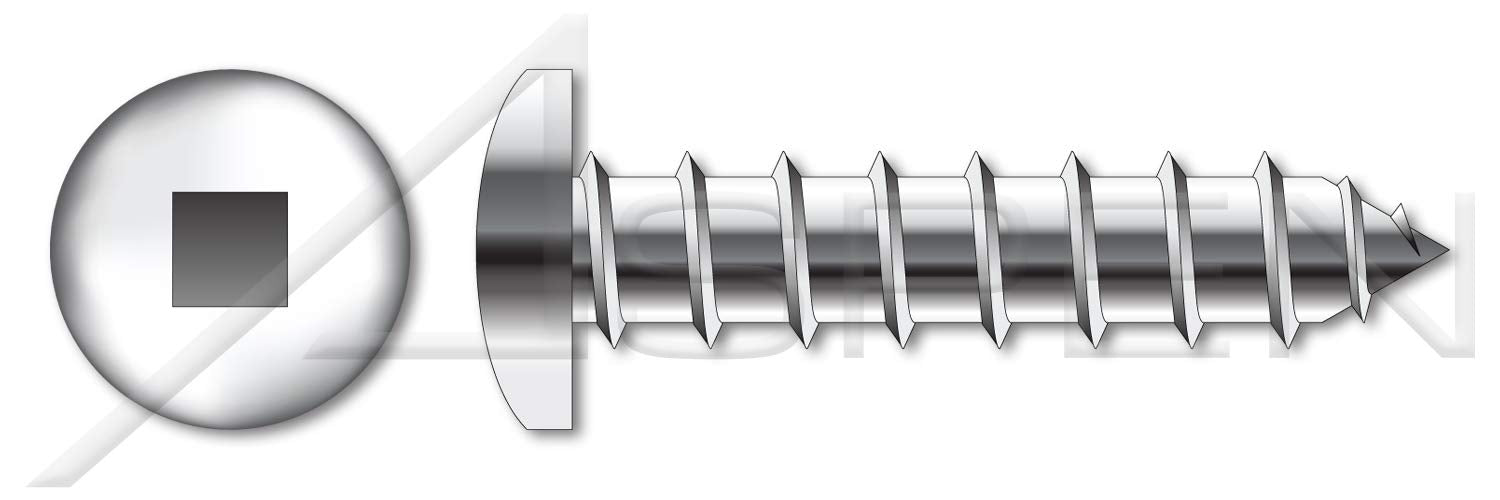 (400 pcs) #10 X 2, Self-Tapping Sheet Metal Screws, Type A, Pan Square Drive, Stainless Steel