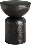 Modway Mella Metal Hammered Side Table in Black - Accent End Table for Living Room, Bedroom, Hallway