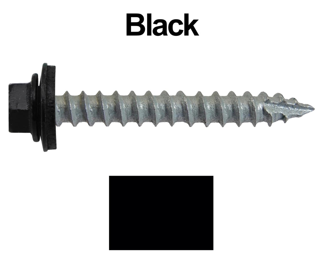 14x2 Metal Roofing Screws (Black) 1,000 (14X2 MRS CASE)
