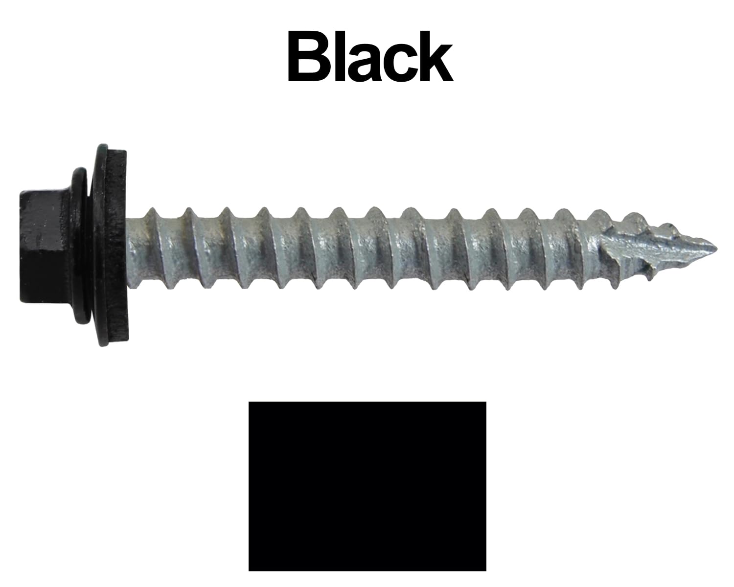 14x2 Metal Roofing Screws (Black) 1,000 (14X2 MRS CASE)