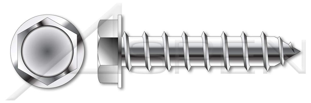 (450 pcs) #14-10 X 2, Self-Tapping Sheet Metal Screws, Type A, Hex Indented Washer Head, Stainless Steel