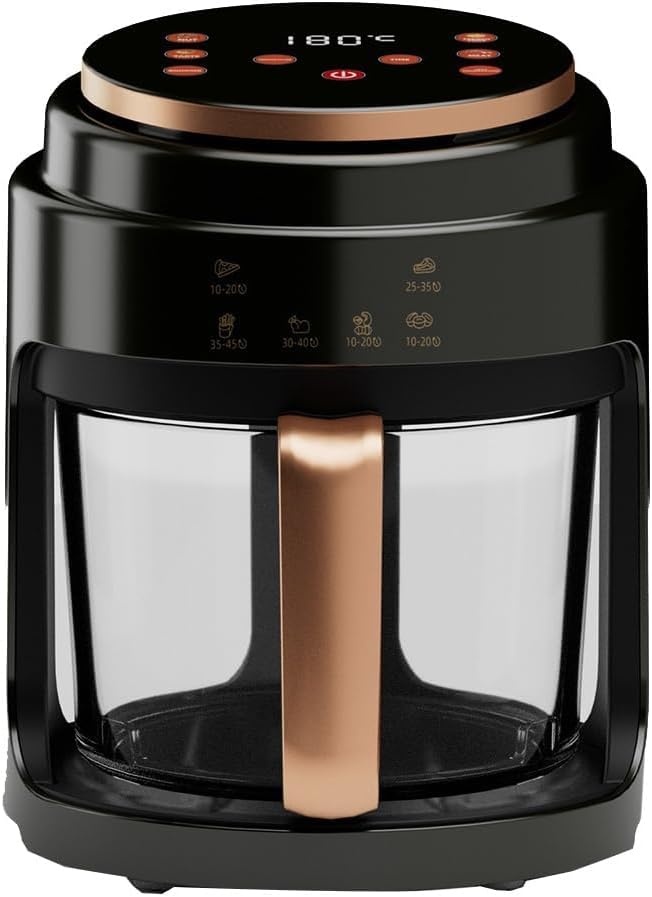 4L Digital Air Fryer Oven with Timer & Temperature Control, Removable Basket for Frying, Roasting, Baking & Grilling - Compact Kitchen Appliance, Black Color
