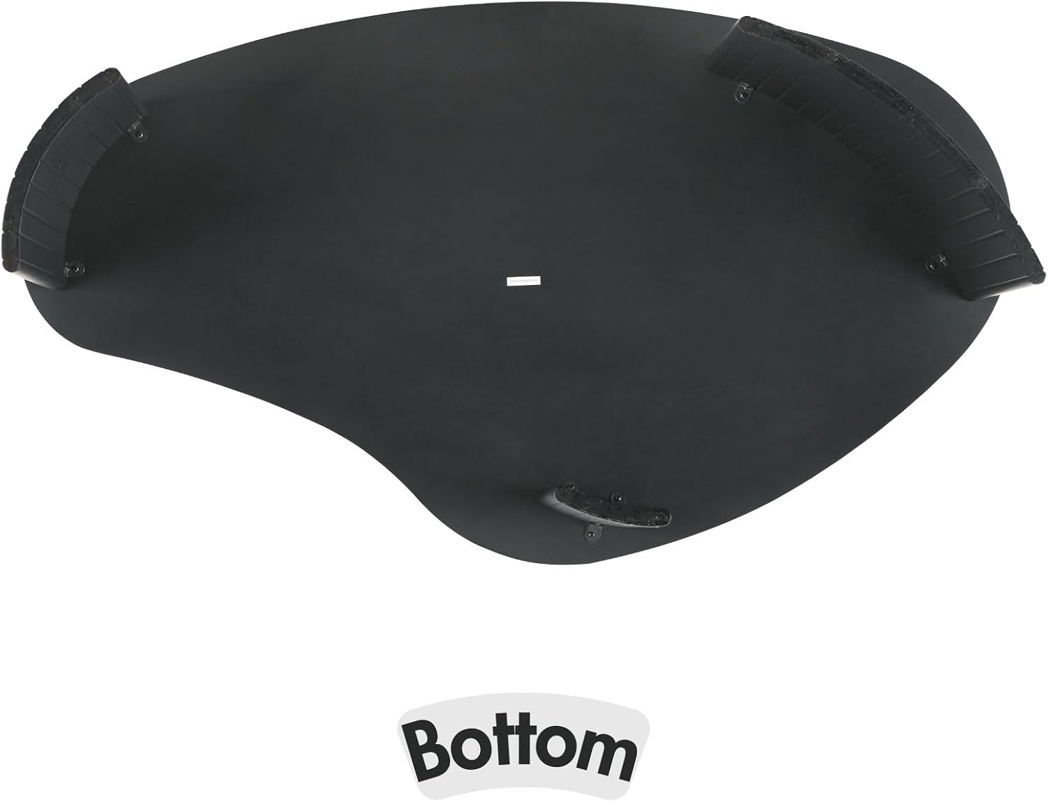 Hyfirm Modern Black Wood Coffee Table 47.25 Inch for Living Room, Sturdy Center Table with Irregular Mango Top and Fluted Legs for Small Apartment
